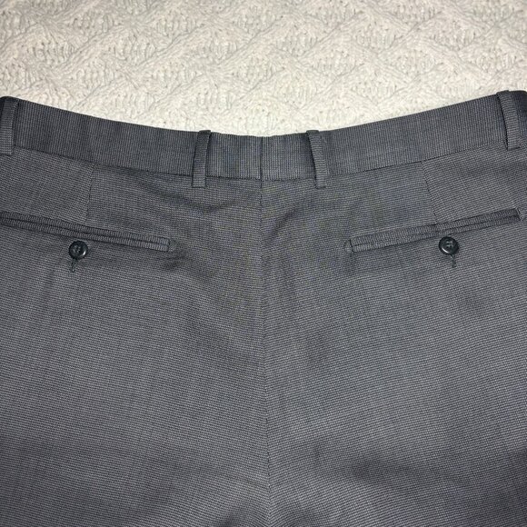 Zanella Bennet Men Gray Pure Virgin Wool Dress Pants Made in Italy Slacks 35x30 - Picture 8 of 11